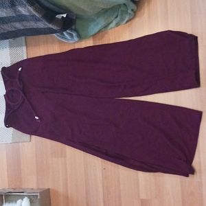 Maroon wide leg pants